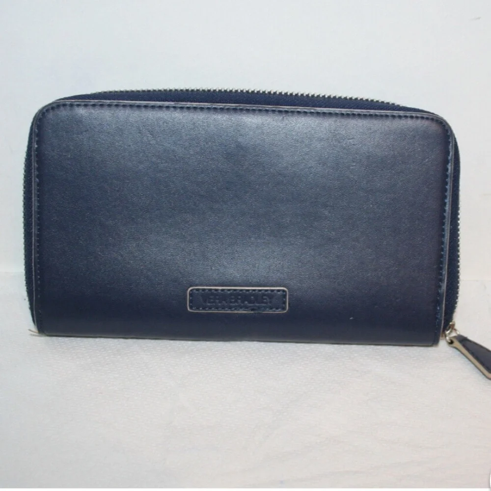 Vera Bradley Zip Around Closure Dark Blue Womens Wallet